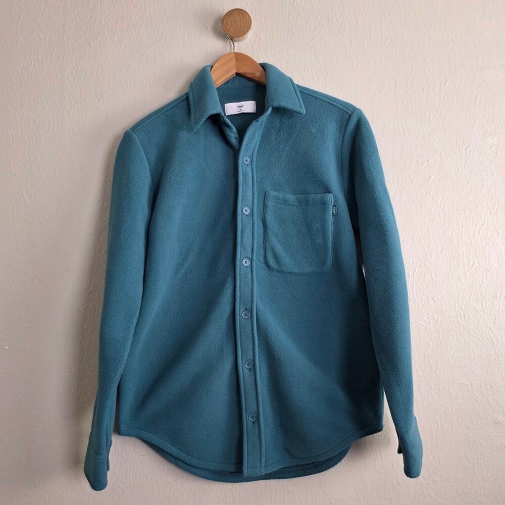 Aritzia TNA Polartec 200 Fleece Shirt Jacket Shacket Teal Blue Green XSmall